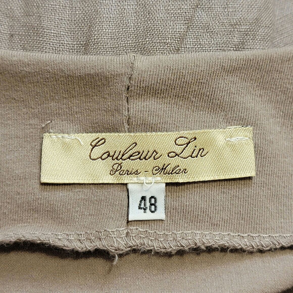 Couleur Lin Made In Italy Linen Scoop Neck Sleeveless Summer Dress Plus Size 16 - Picture 8 of 10